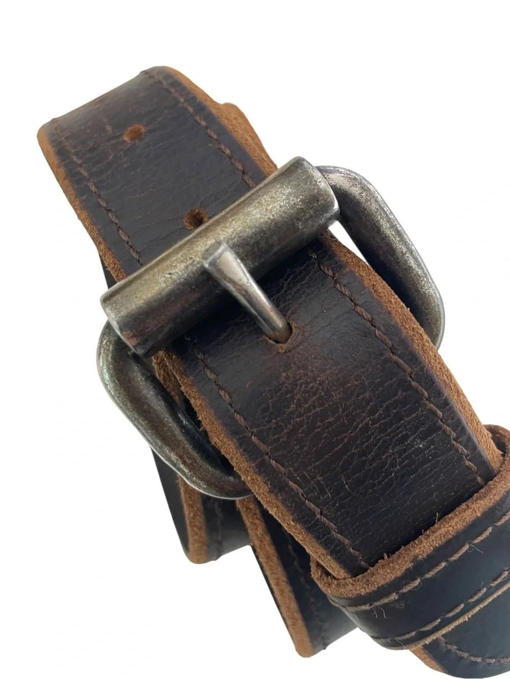 Vintage Leather & Suede Brown Belt Men's 40